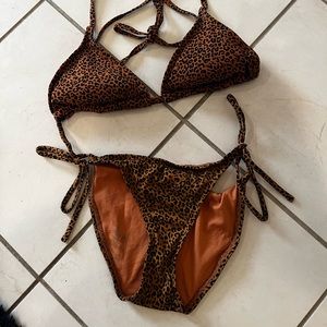 Leopard print bikini, never before worn.